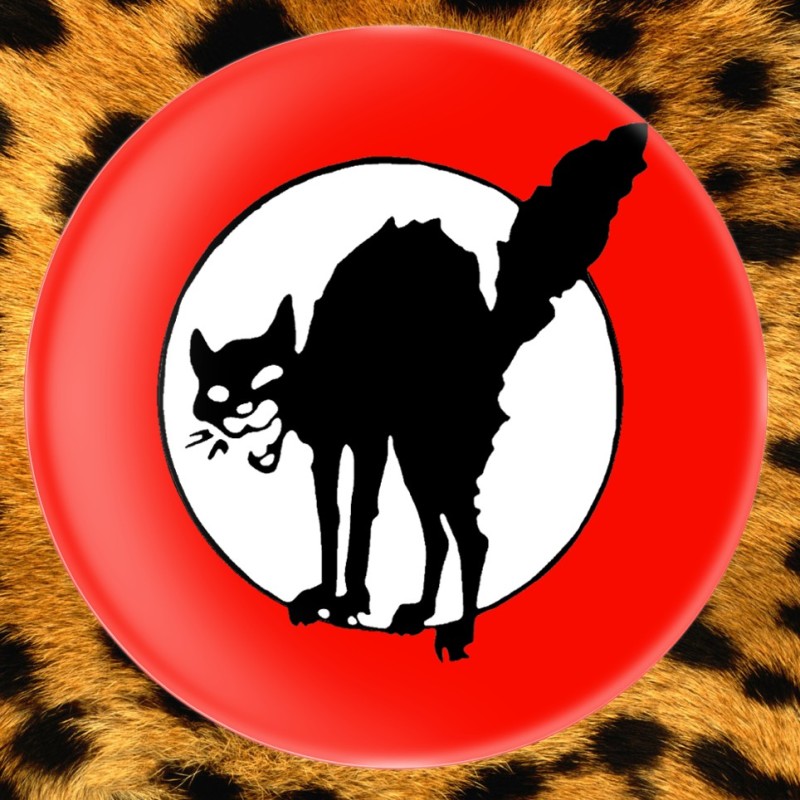 Chat Noir (rouge) - Badge Ø25mm