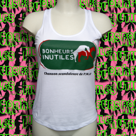 BONHEURS INUTILES "PMU" débardeur femme en coton bio-équitable