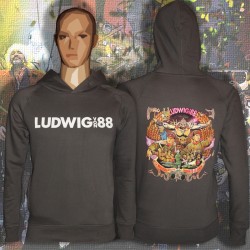 LUDWIG VON 88 Sweat Capuche anthracite en coton bio équitable.