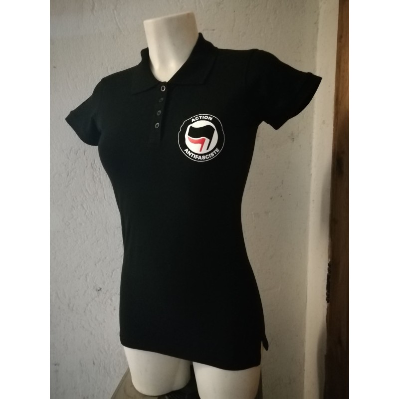 ANARTISANART les mauvais garçons font bonne impression ACTION ANTIFASCISTE polo taille feminine en coton bio-equitable