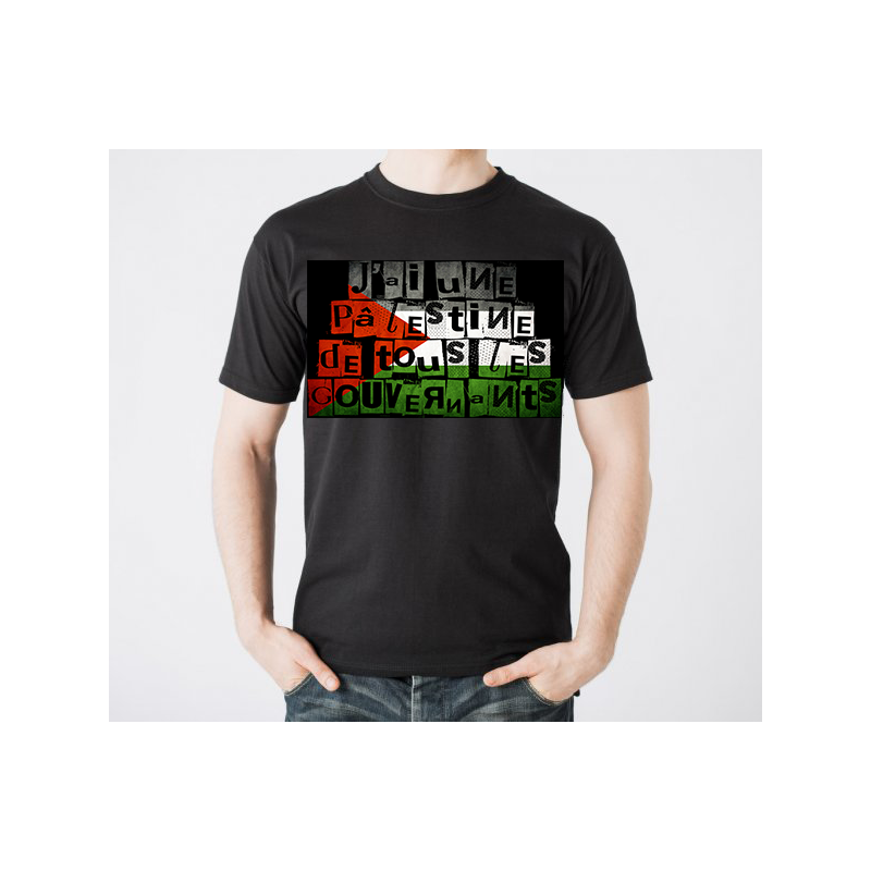 ANARTISANART les mauvais garçons font bonne impression PALESTINE  t-shirt taille masculine en coton bio-equitable