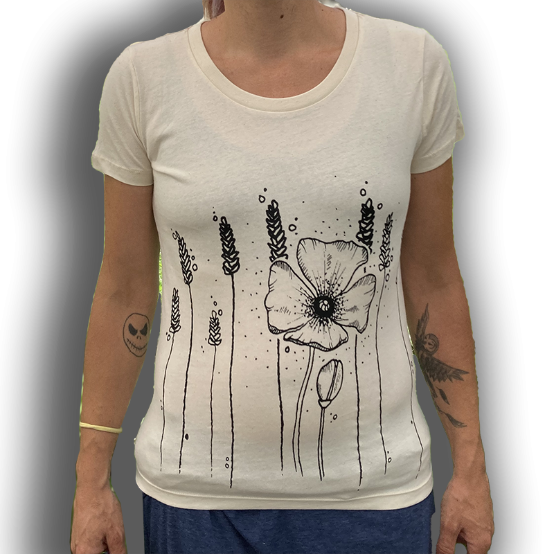 CAT la survie du coquelicot T-Shirt féminin en coton bio-équitable