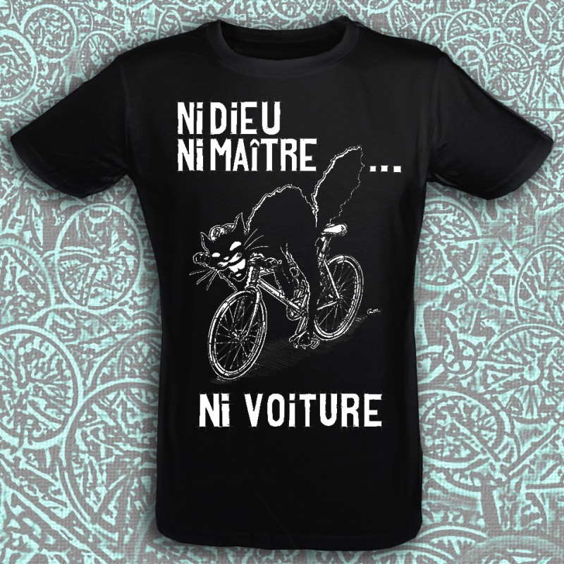 NI DIEU NI MAÎTRE NI VOITURE T-shirt noir bio équitable