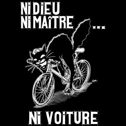 NI DIEU NI MAÎTRE NI VOITURE T-shirt noir bio équitable