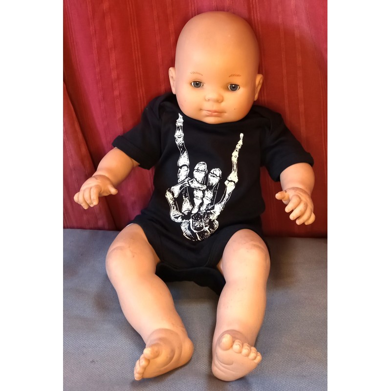 ANARTISANART serigraphie body bébé DOIGTS sur t-shirt bio équitable